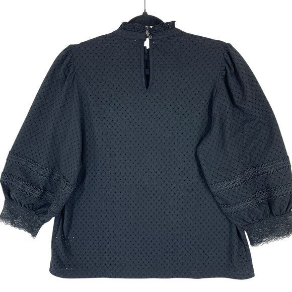 Reitmans Black Lace 3/4 sleeve Blouse size medium - Picture 11 of 14